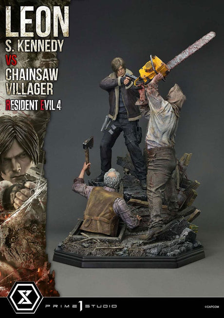Resident Evil 4 Ultimate Premium Masterline Leon S. Kennedy vs. Chainsaw Villager Statue