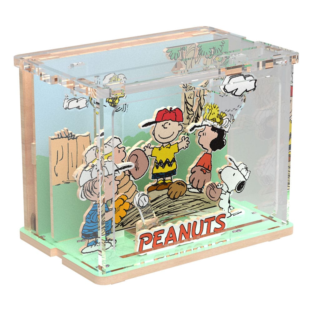 Peanuts Puremind DIY Mini Scene Baseball Time Wooden Set