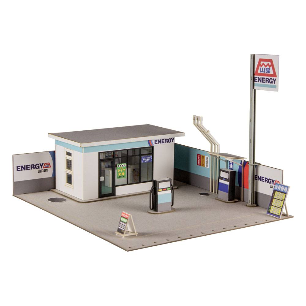 Original Illustration 1/64 Scale Gas Station Paper Model Kit