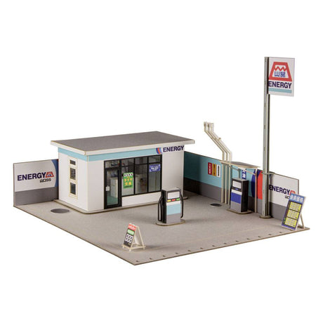 Original Illustration 1/64 Scale Gas Station Paper Model Kit