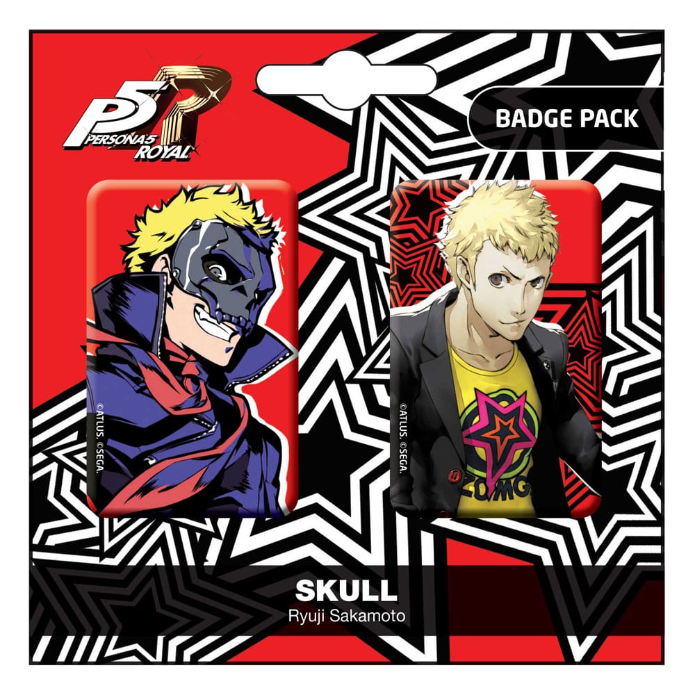 Persona 5 Royal Skull & Ryuji Sakamoto Official Pin Badges 2-Pack