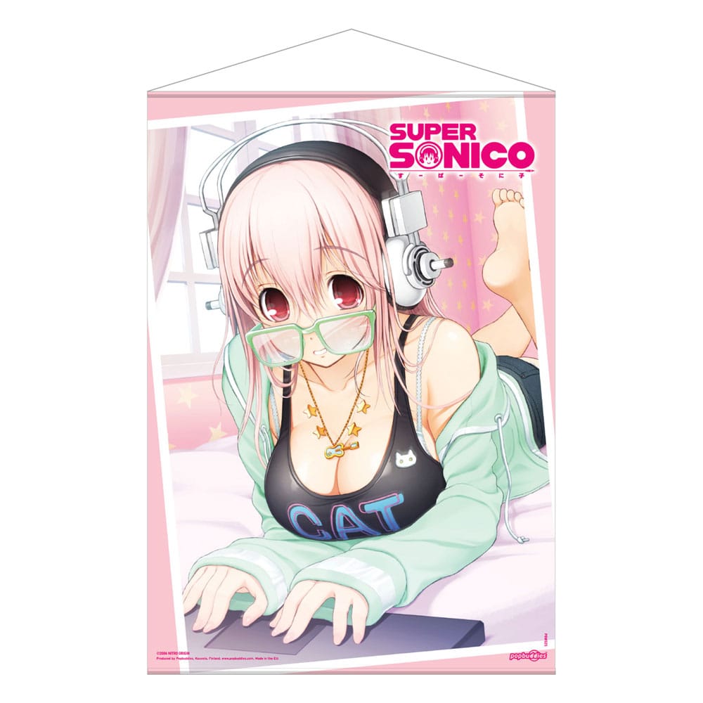 Super Sonico Laptop Wallscroll - 50x70 cm