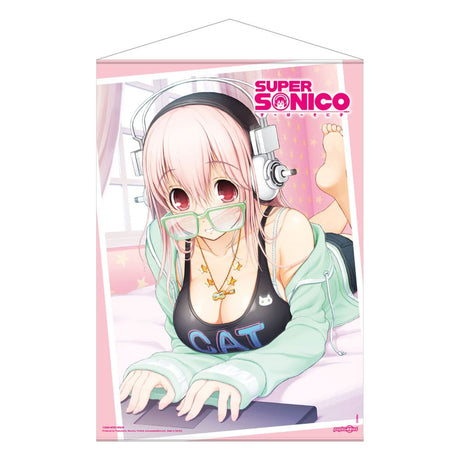 Super Sonico Laptop Wallscroll - 50x70 cm