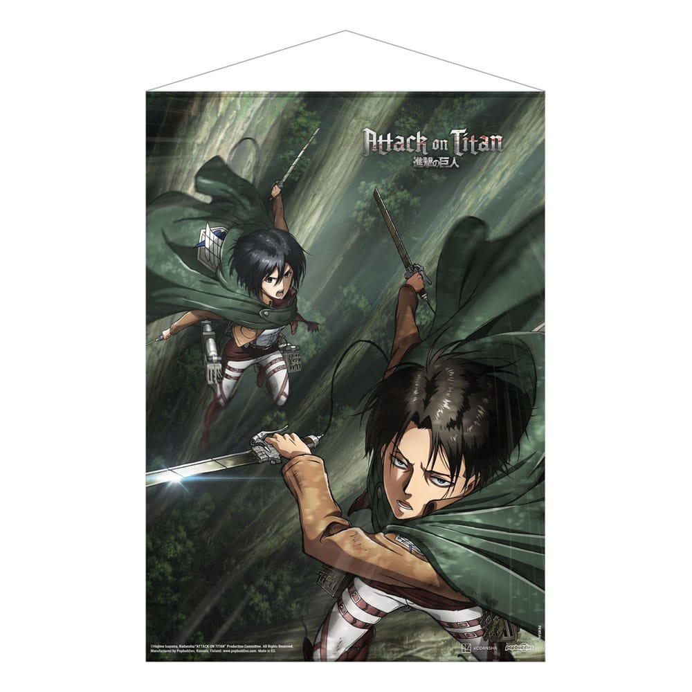 Attack on Titan Wallscroll ft. Mikasa and Levi, 50 x 70 cm