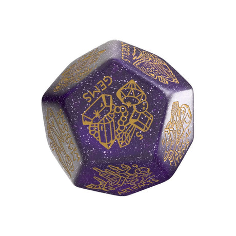 Viridian Jumbo D12 Treasure Generator Die - Shimmering Purple