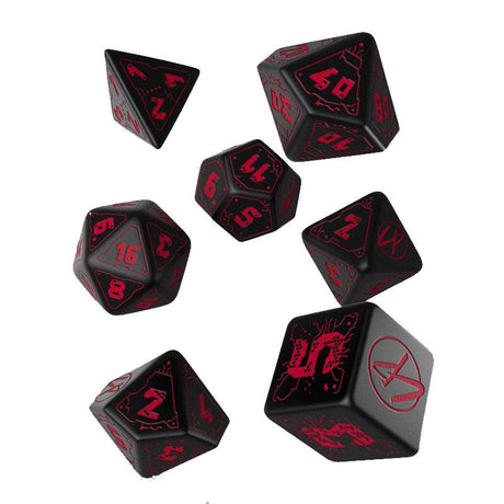 Cyberpunk Edition Dice Set - Blood over Chrome (Set of 7)