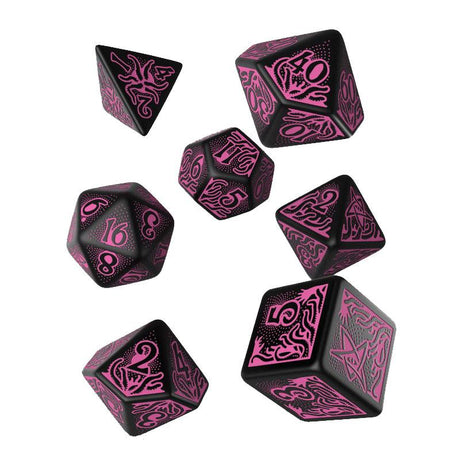 Call of Cthulhu 7th Edition Black & Magenta Dice Set (7) by Q WORKSHOP