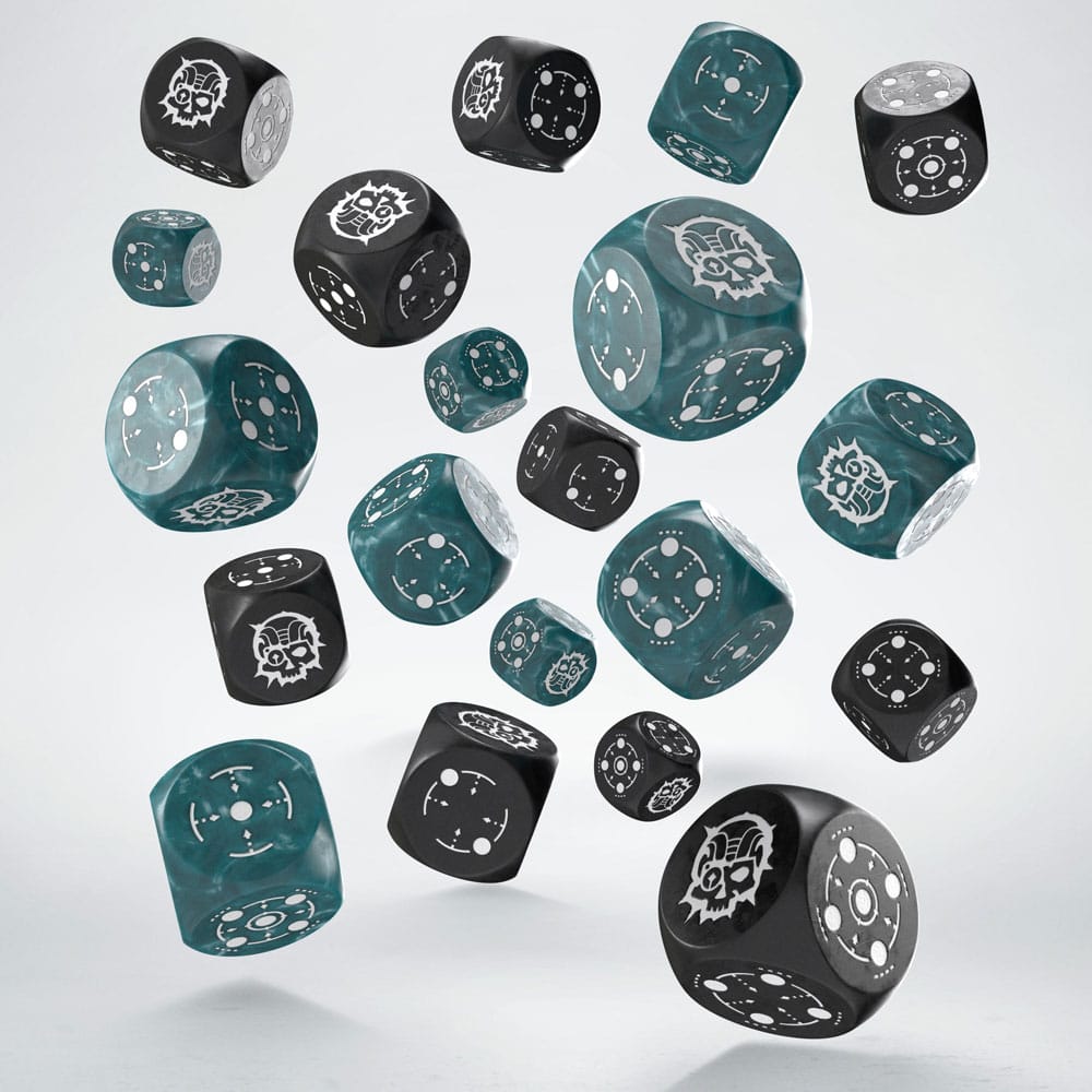 Crosshairs Compact D6 Dice Set: Stormy & Black 20-Pack
