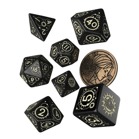 The Witcher Ciri Zireael Inspired Dice Set (7) & Coin - Q Workshop