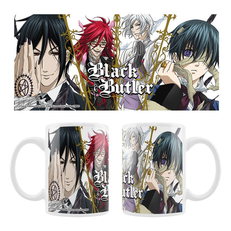 Black Butler Ceramic Mug with Sebastian, Grell, Ash, Ciel