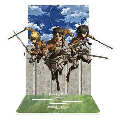 Attack on Titan Acrylic Diorama - Eren, Mikasa & Armin, 20 cm