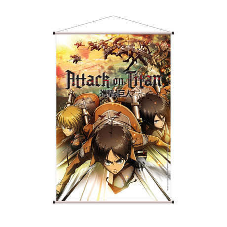 Attack on Titan Wallscroll - Eren, Mikasa & Armin