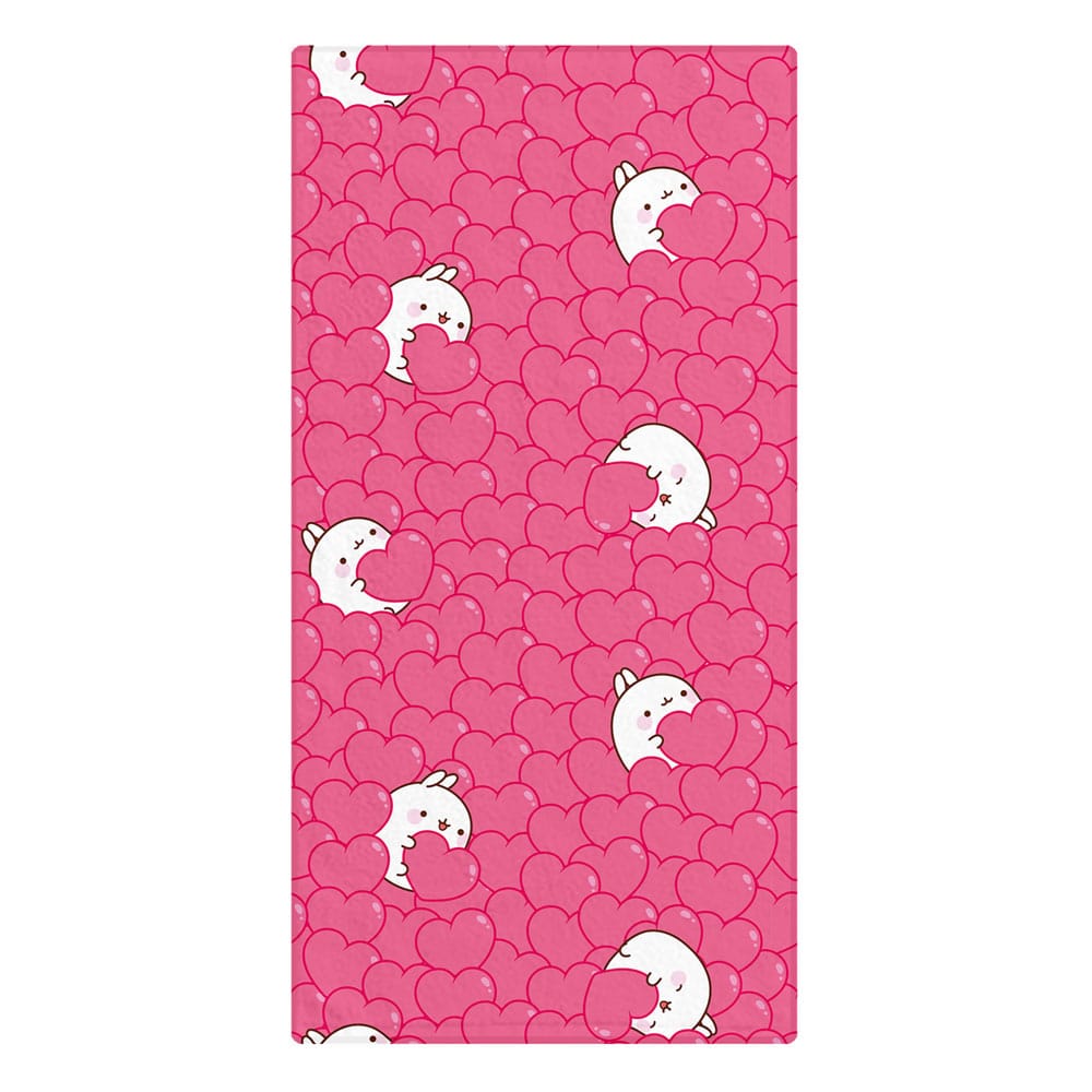 Molang Hearts High-Quality 150 x 75 cm Towel