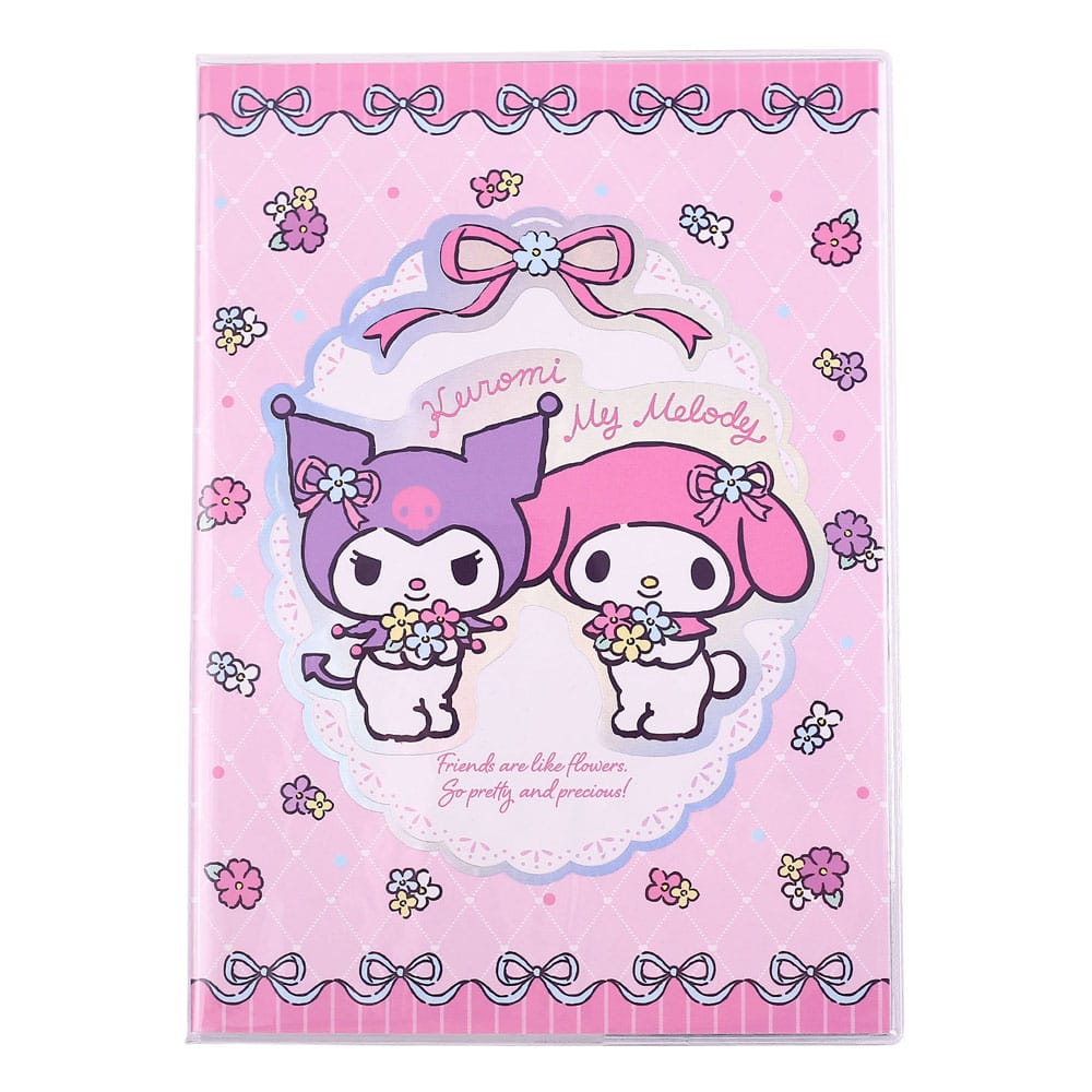 Sanrio Kuromi & My Melody Pastel Flowers Holographic Checkered Notebook