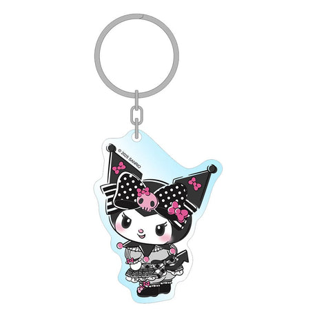 Sanrio Pink Black Party Kuromi Acrylic Keychain, 7 cm
