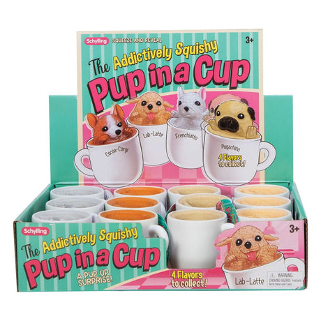 Pup in a Cup Squeeze Figures Display - Pack of 12