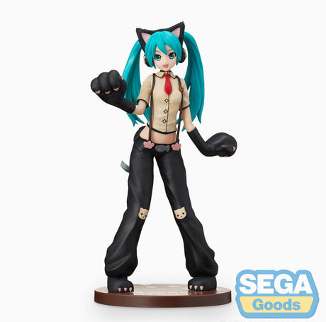 Hatsune Miku Project DIVA Arcade Future Tone SPM PVC Kitty Cat Statue, 23 cm