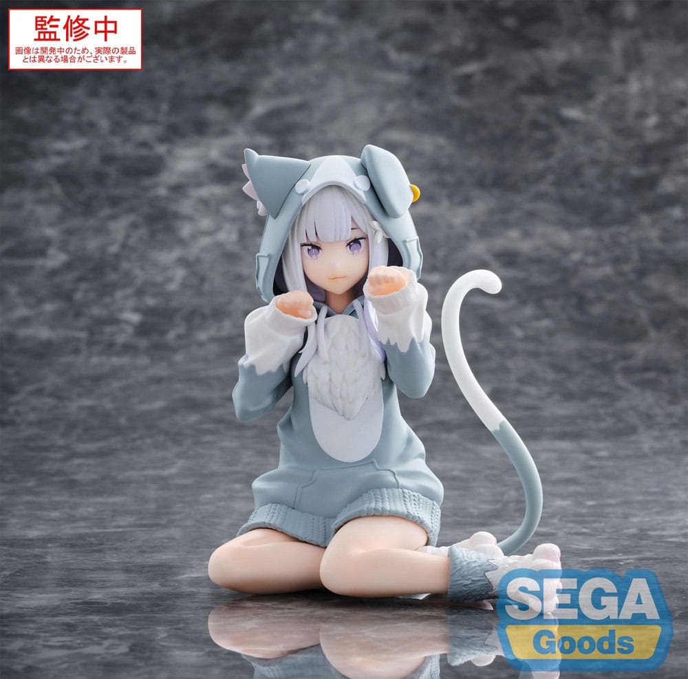 Re:Zero Yumemirize PVC Statue - Emilia Mofumofu Pack, 11 cm