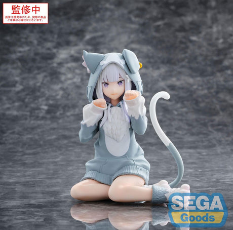 Re:Zero Yumemirize PVC Statue - Emilia Mofumofu Pack, 11 cm