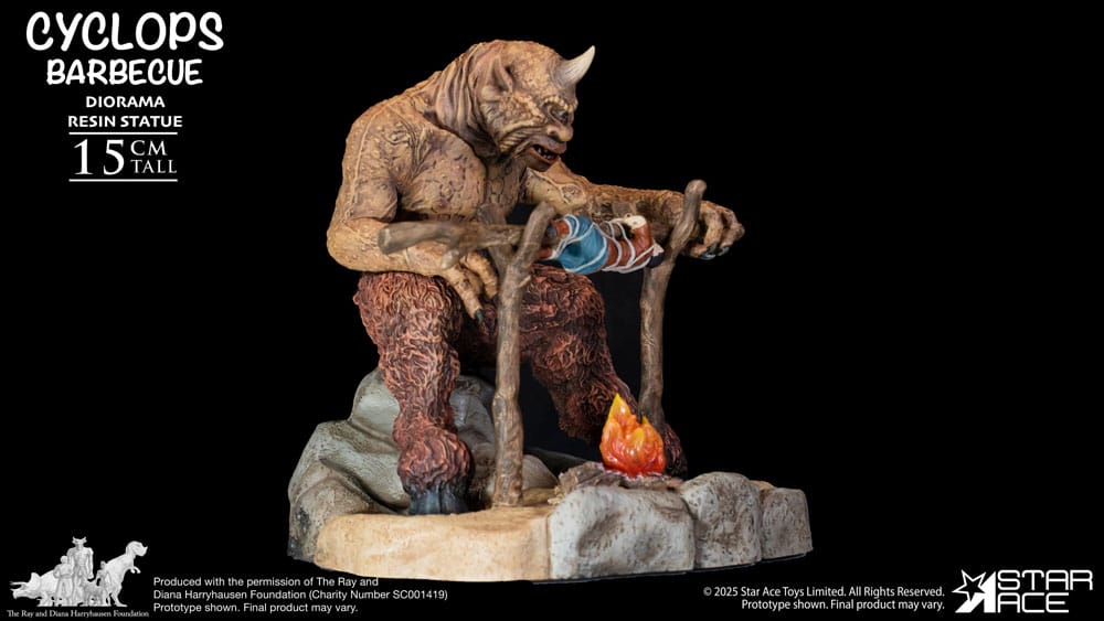Ray Harryhausen Star Ace 1/8 'Cyclops Barbecue' Diorama - 17 cm