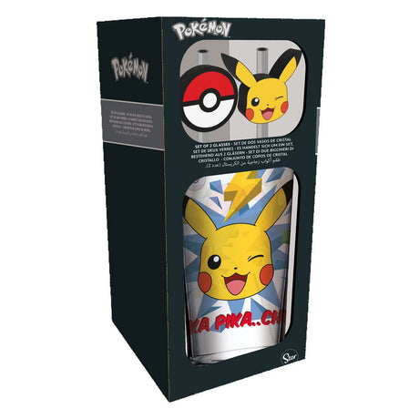 Pokémon Pikachu Glass Tumbler with Metal Straws 485 ml