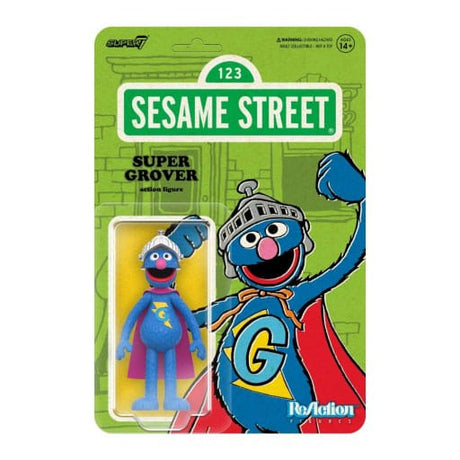 Sesame Street: Super Grover ReAction Figure by Super7 - 10cm