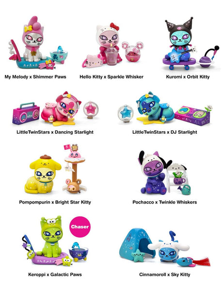 Hello Kitty Blind Box Figures Assortment - Galactic Cats Series (Set of 8)