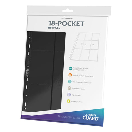 Ultimate Guard 18-Pocket Pages Side-Loading - Black (Pack of 10)