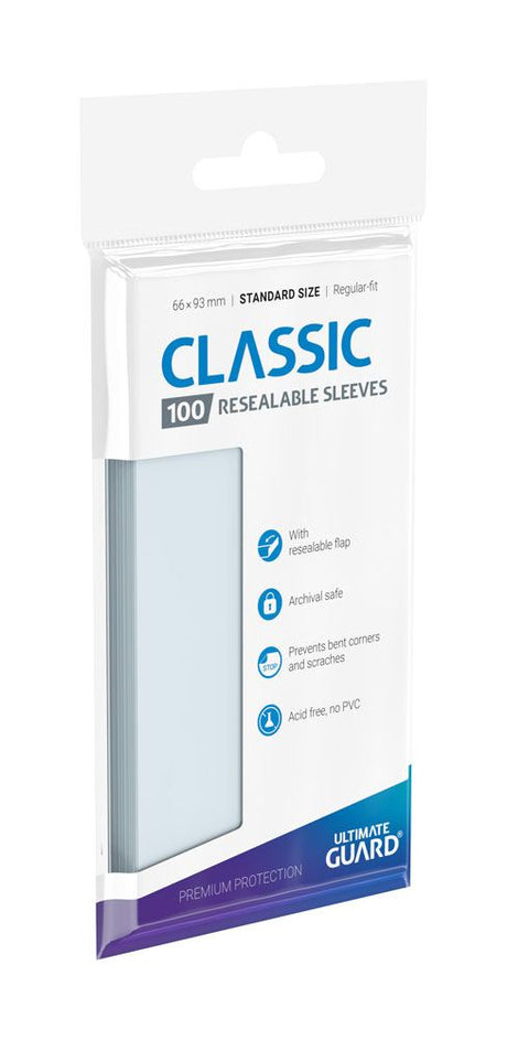 Ultimate Guard Resealable Classic Sleeves Standard Size (100 Pack)