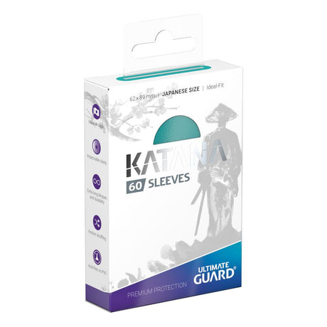 Ultimate Guard Katana Sleeves (60 Pack) - Turquoise, Japanese Size