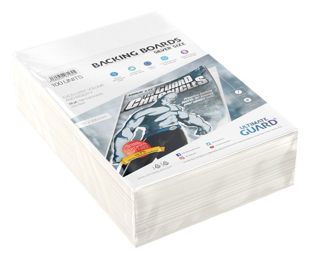 Ultimate Guard Silver Size Comic Backing Boards (100 pack)