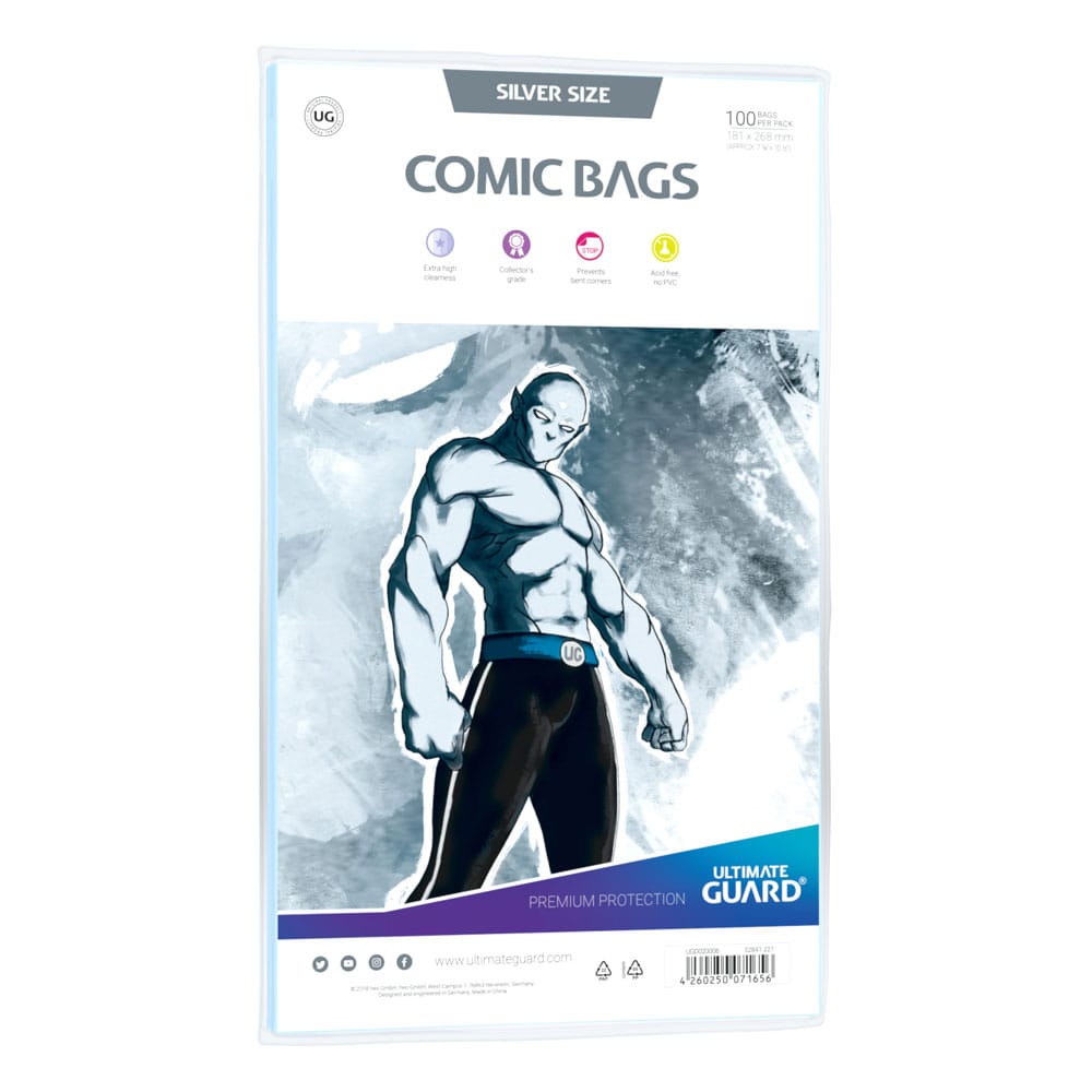Ultimate Guard Silver Size Standard Comic Bags (100-pack)