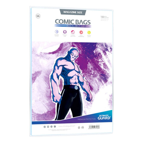 Ultimate Guard Resealable Magazine-Size Comic Bags (Pack of 100)