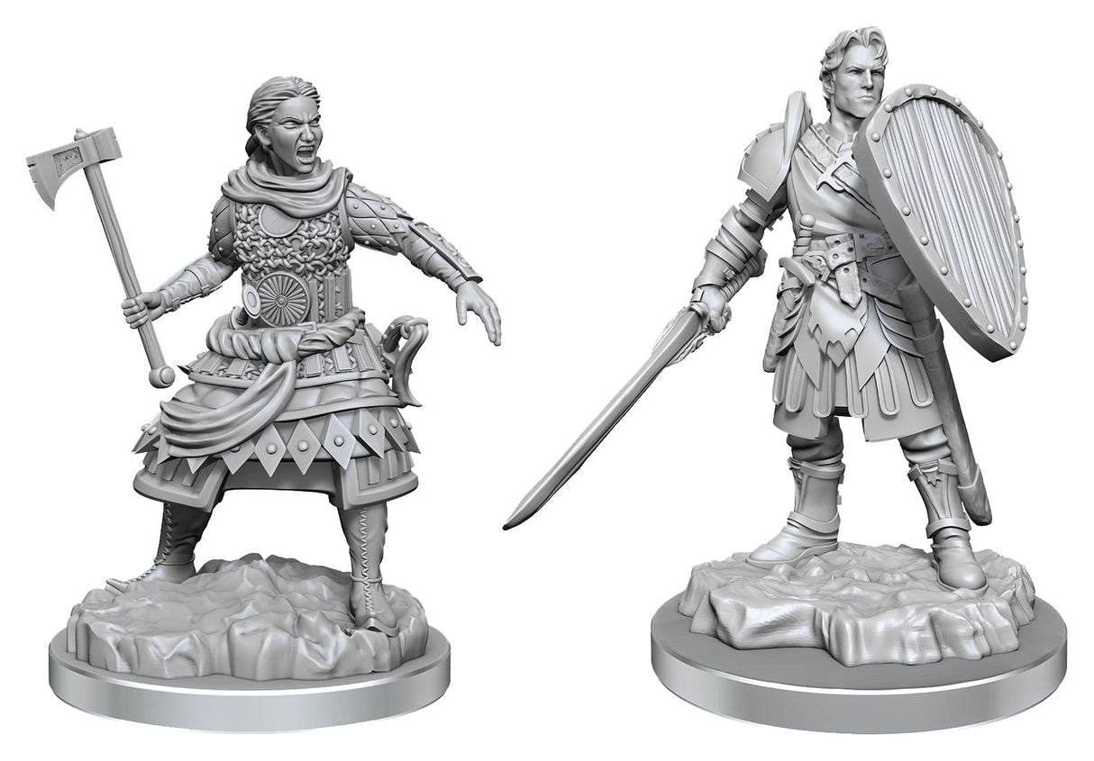 D&D Nolzur's Marvelous Miniatures: Unpainted Human Fighters 2-Pack