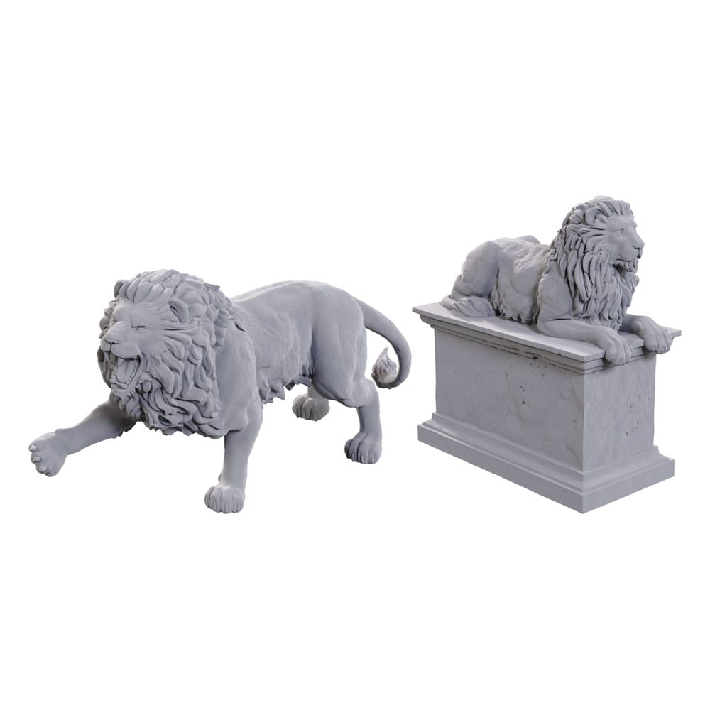 WizKids Deep Cuts - Stone Lion Unpainted Miniatures 2-Pack